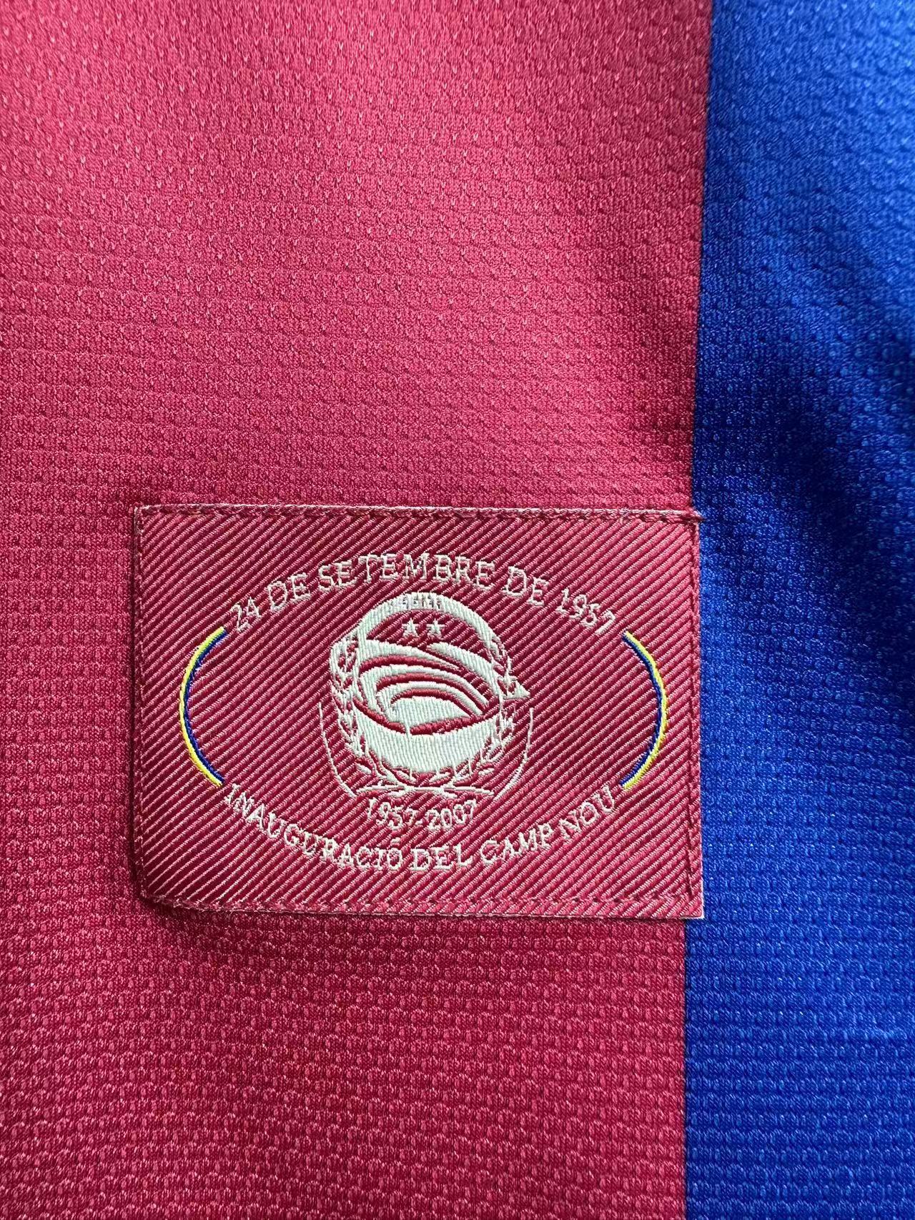 Maillot Rétro Domicile Homme à Manches Longues FC Barcelone - 2007/08