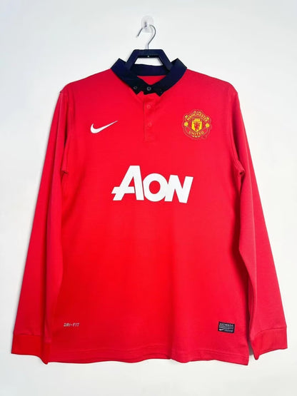 Maillot Rétro Homme Manches Longues Domicile Manchester United - 2013/2014
