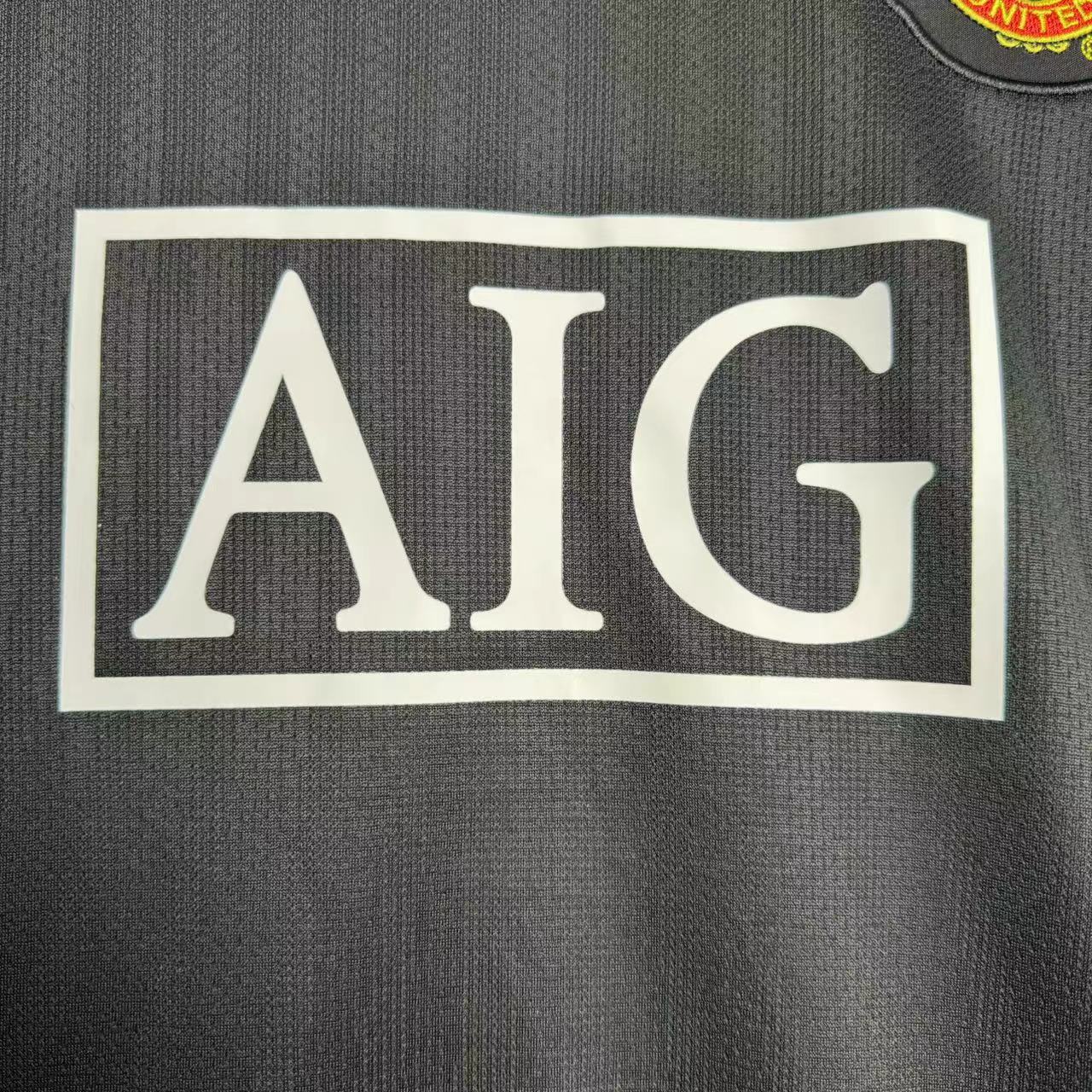 Maillot rétro à manches longues Manchester United Noir - Saison 2007/2008