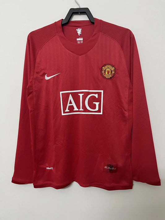 Camiseta Retro de Hombre de Manga Larga Manchester United - 2007/08