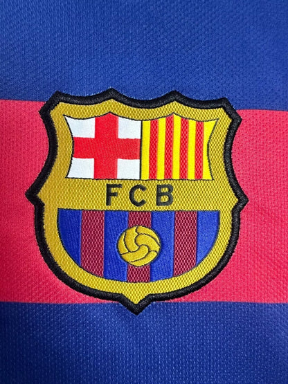 Maillot rétro à manches longues du FC Barcelone pour homme, saison 2015/16