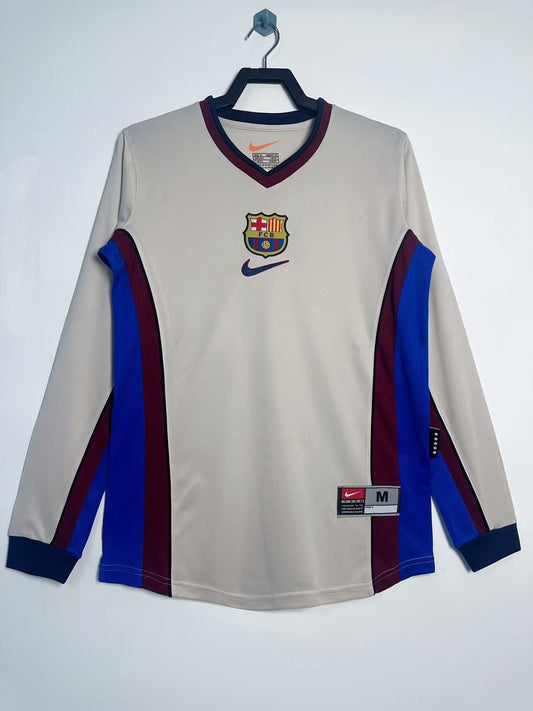 Camiseta Retro de Hombre de Manga Larga del Barcelona Visitante - 1998/99
