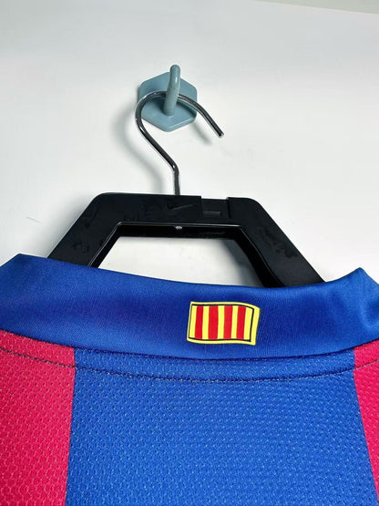 Maillot Rétro Domicile Homme à Manches Longues FC Barcelone - 2007/08