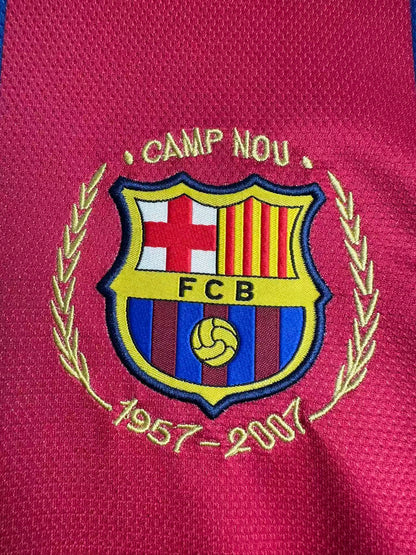 Maillot Rétro Domicile Homme à Manches Longues FC Barcelone - 2007/08