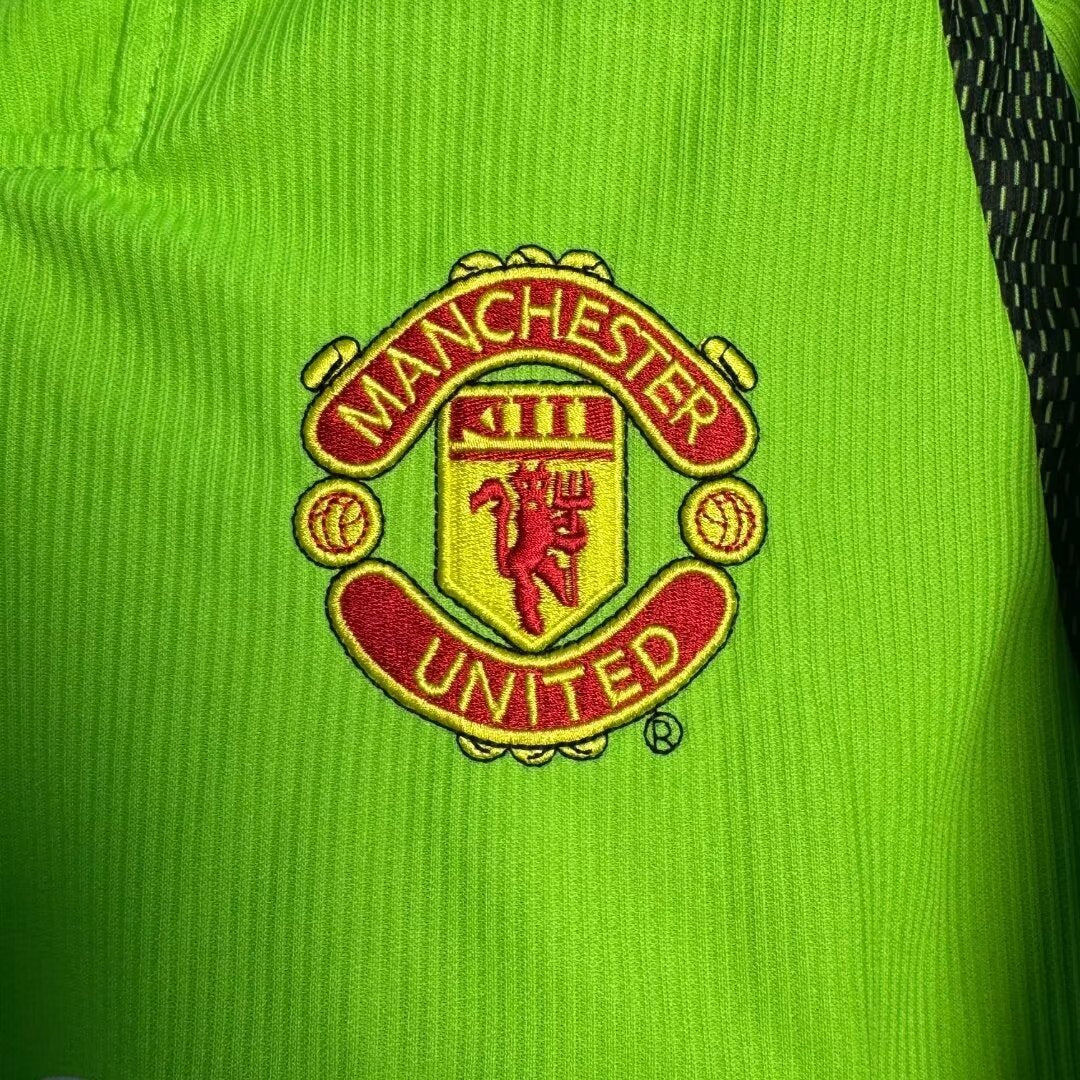 Camiseta Retro Manga Larga de Hombre Manchester United Portero Verde - Temporada 1998/1999