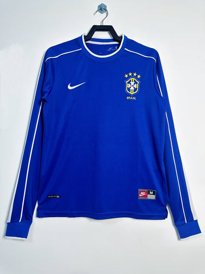 Maillot rétro à manches longues de l'équipe nationale du Brésil 1998