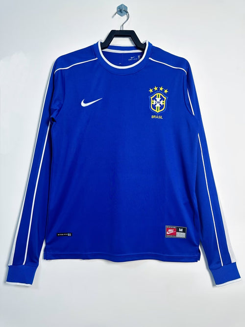 Maillot rétro à manches longues de l'équipe nationale du Brésil 1998
