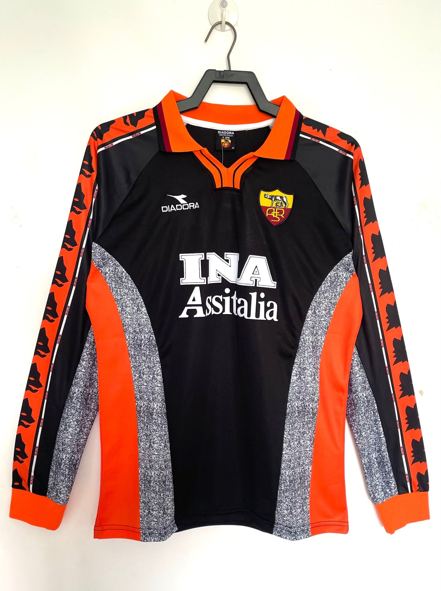 Camiseta retro de manga larga de hombre AS Roma - 1998/99