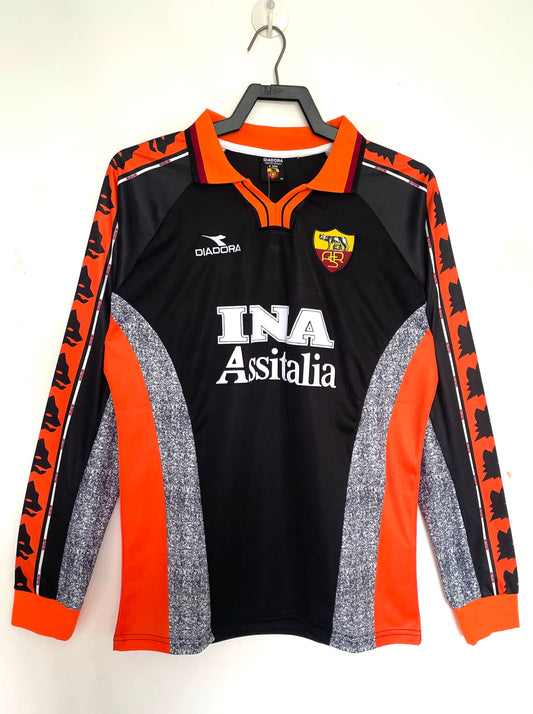 Camiseta retro de manga larga de hombre AS Roma - 1998/99