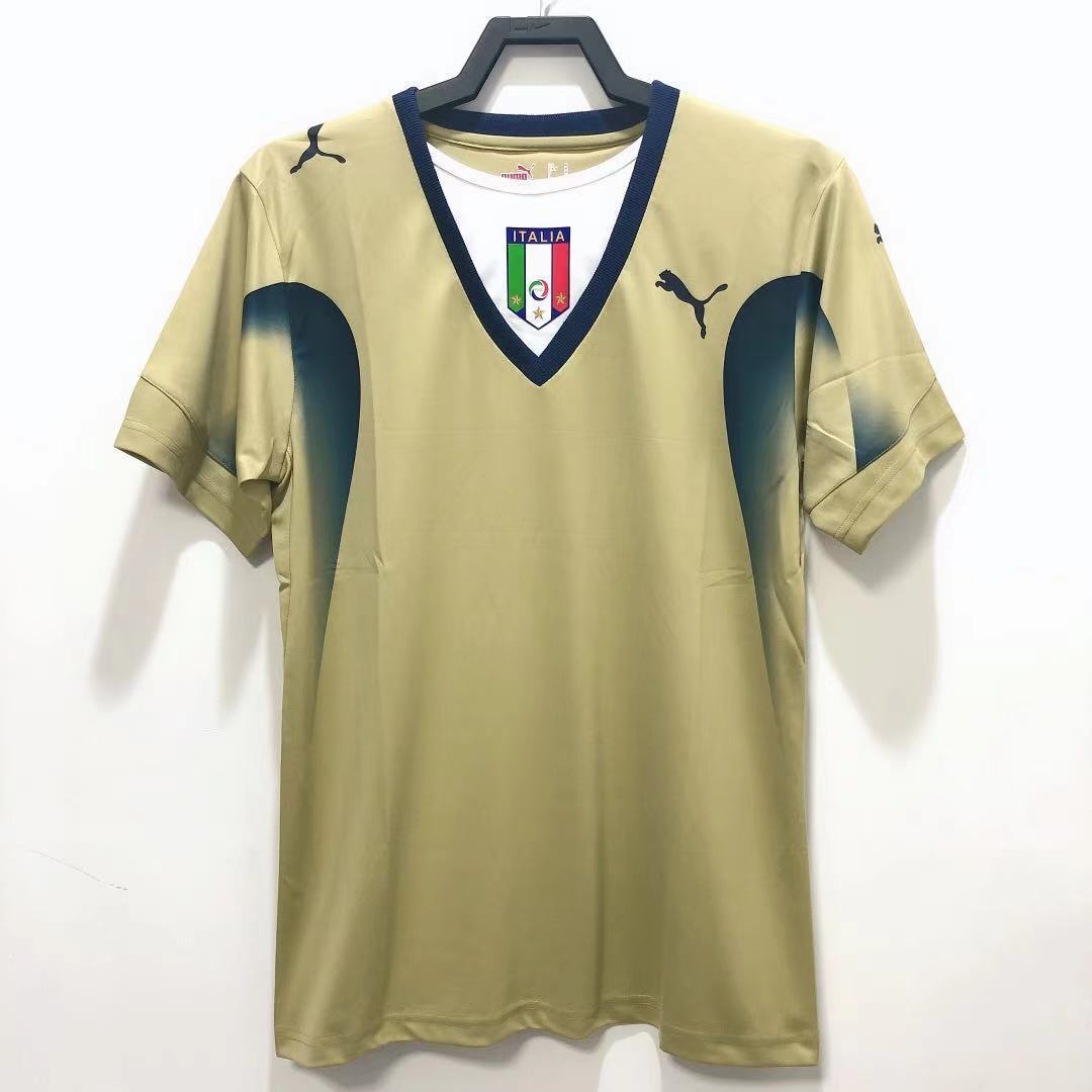 Camiseta Retro de Hombre Italia Selección Nacional GK Dorada - 2006