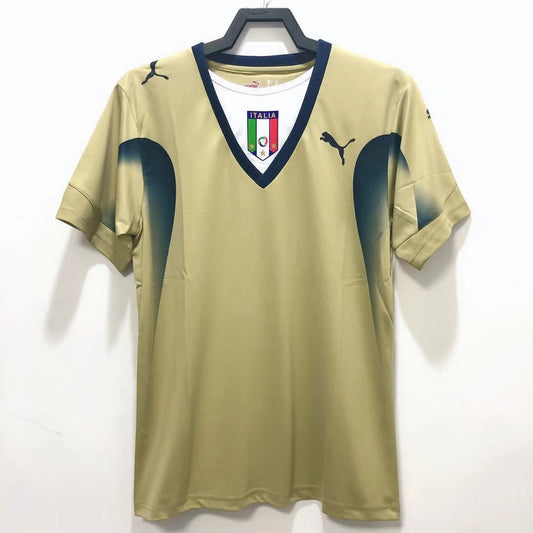 Camiseta Retro de Hombre Italia Selección Nacional GK Dorada - 2006