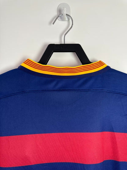 Maillot rétro à manches longues du FC Barcelone pour homme, saison 2015/16