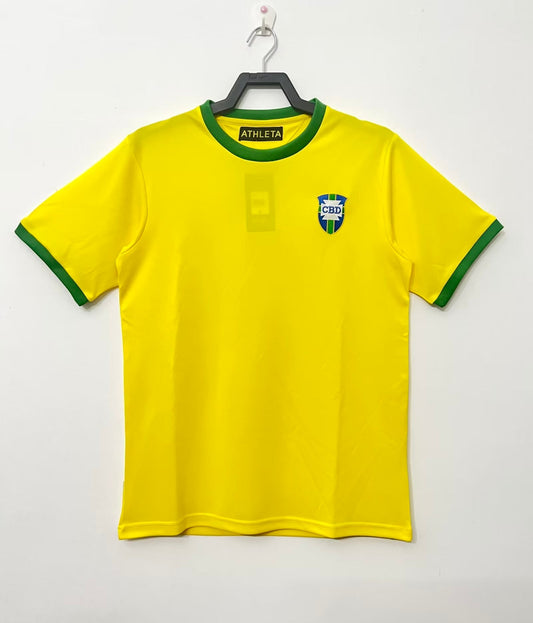 Camiseta retro de la selección nacional de Brasil para hombre, local 1970