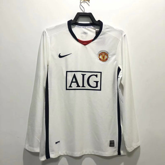 Camiseta retro de manga larga de visitante del Manchester United para hombre - 2008/09
