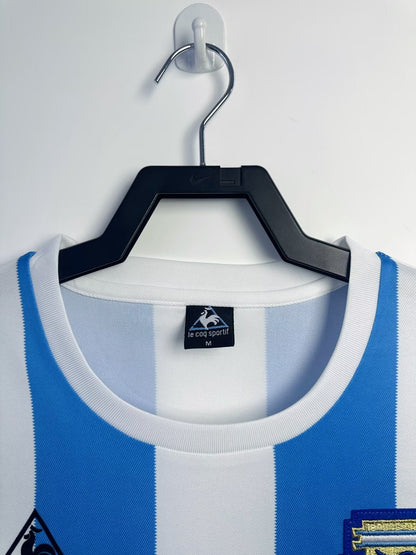 Maillot domicile de l'équipe nationale d'Argentine rétro à manches longues pour homme - 1986