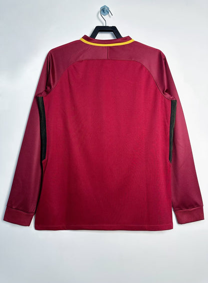 Maillot Rétro Homme Manches Longues Domicile AS Roma - 2017/18