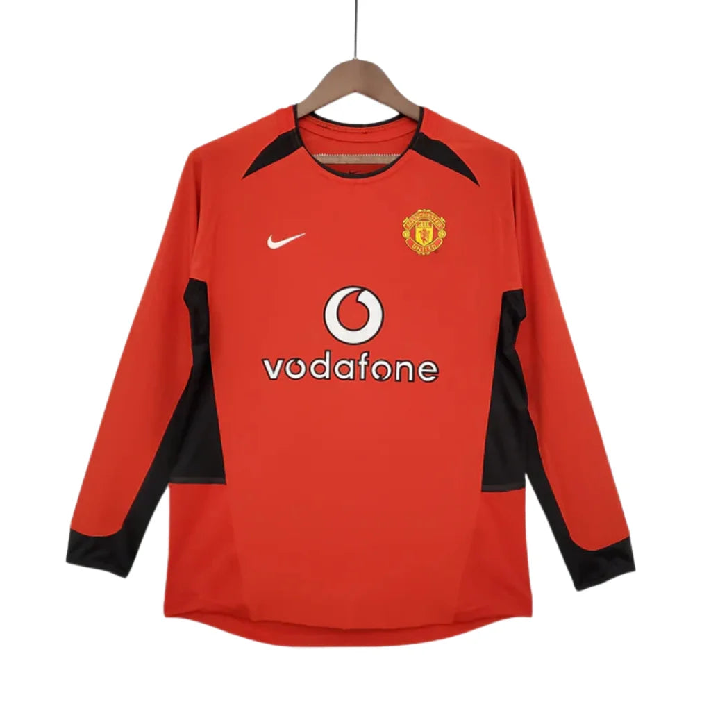 Retro Long Sleeve Manchester United Vermelho - 2002/2004