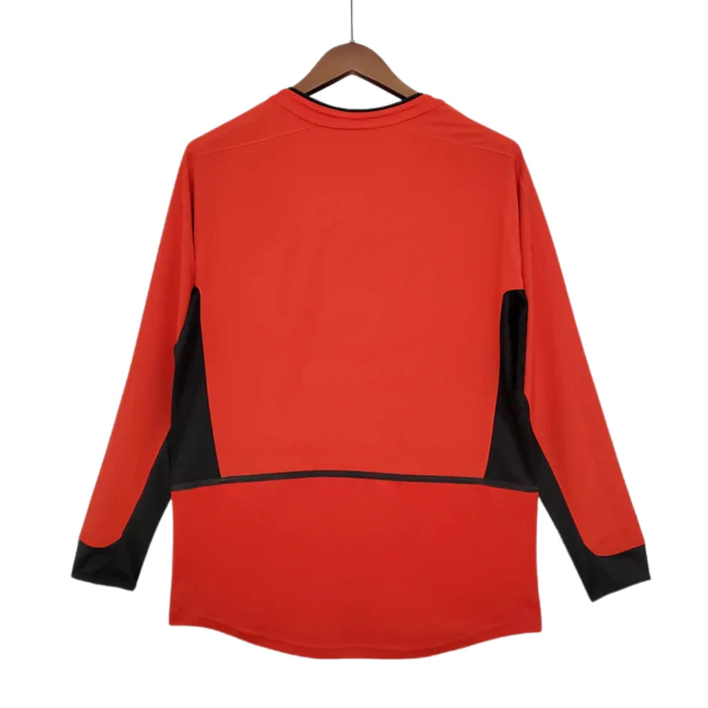 Retro Long Sleeve Manchester United Vermelho - 2002/2004
