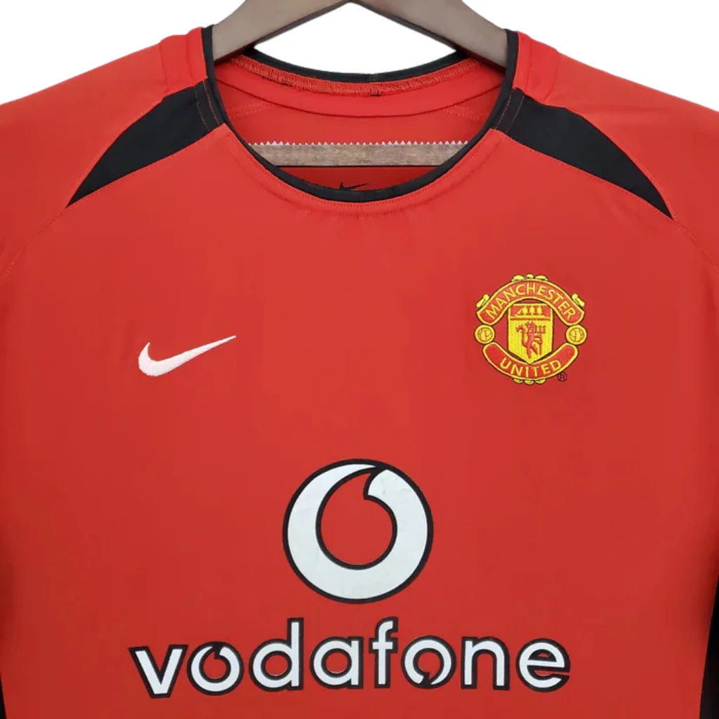 Retro Long Sleeve Manchester United Vermelho - 2002/2004