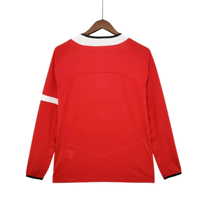 Retro Manga Larga Manchester United Roja - 2004/2006