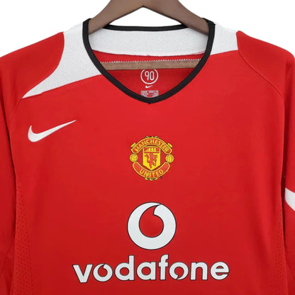Retro Manga Larga Manchester United Roja - 2004/2006
