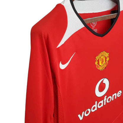 Retro Manga Larga Manchester United Roja - 2004/2006