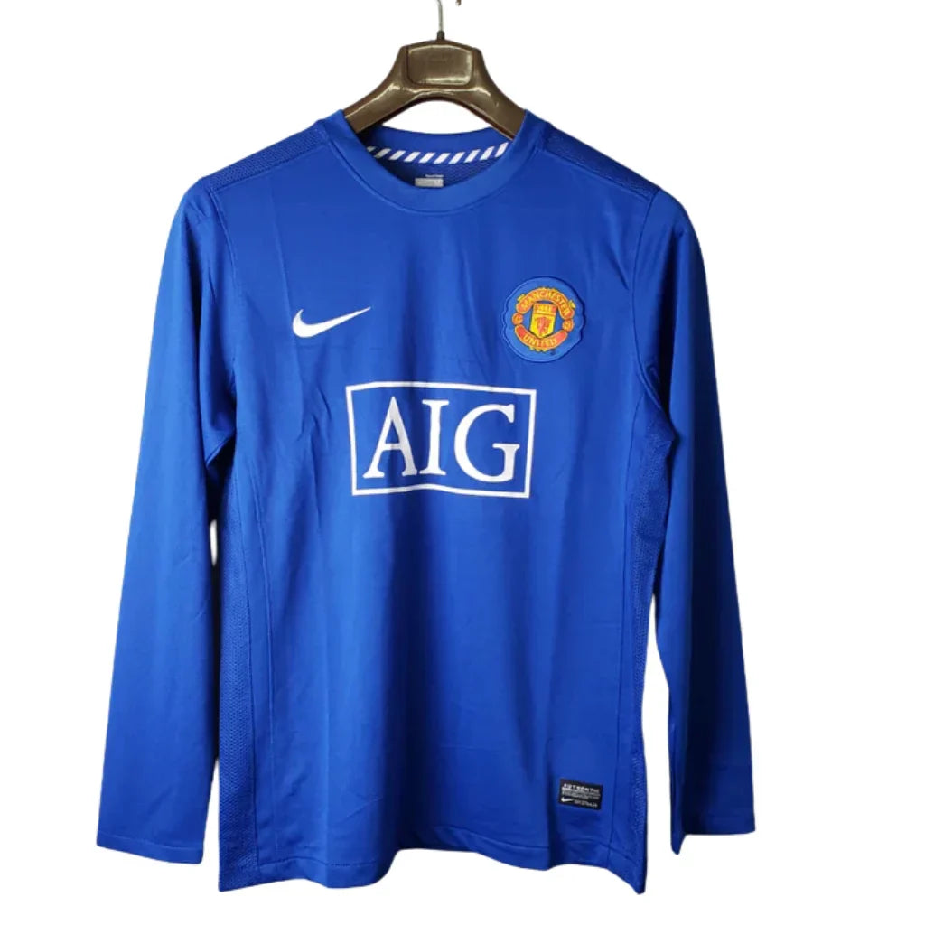 Maillot Rétro Manches Longues Manchester United Bleu - 07/08
