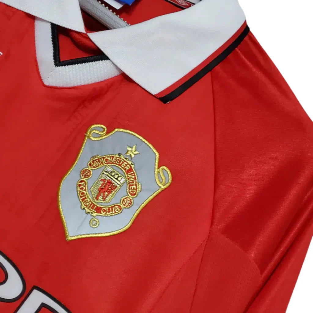 Retro Manga Larga Manchester United Roja - 1999