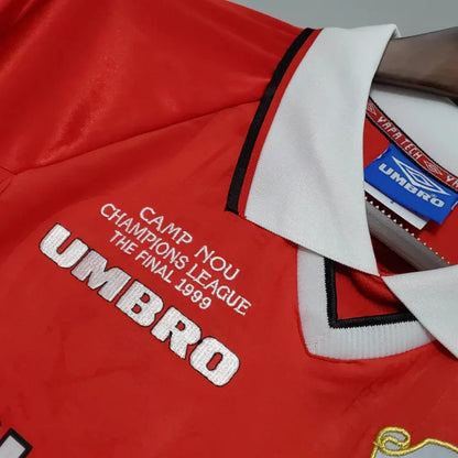 Retro Manga Larga Manchester United Roja - 1999
