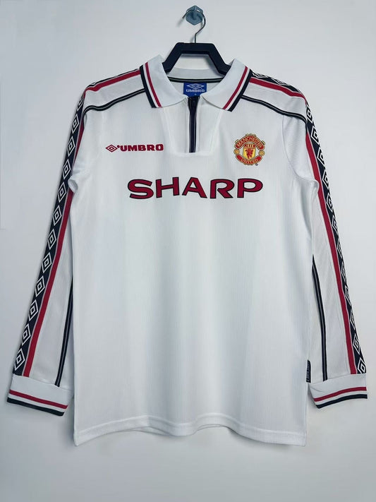Edición Conmemorativa Retro de Manga Larga del Equipo Manchester United para Hombre - 1998