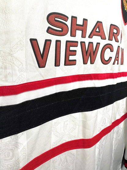 Camiseta retro de manga larga de visitante del Manchester United para hombre - Temporada 1998/1999