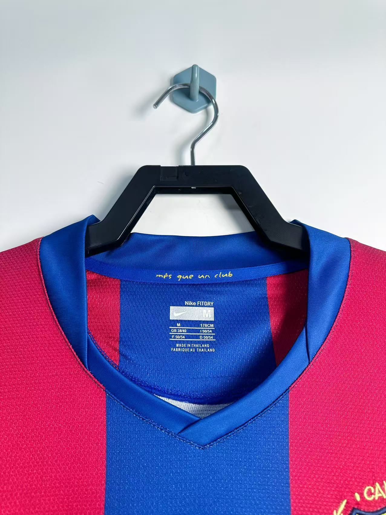 Maillot Rétro Domicile Homme à Manches Longues FC Barcelone - 2007/08