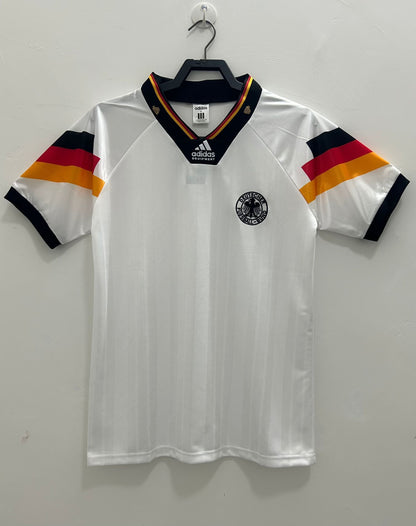 Camiseta Retro de Hombre Selección Nacional de Alemania Blanca - 1992