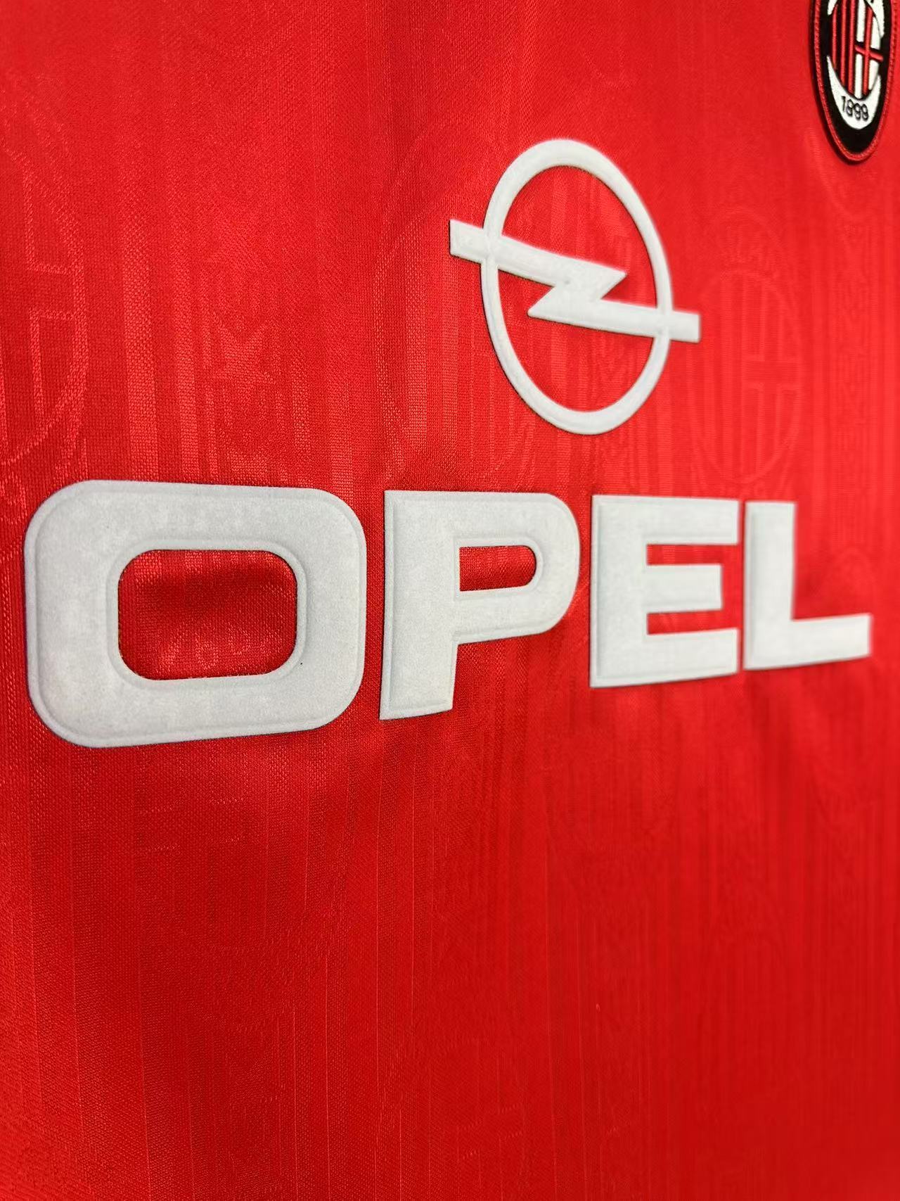 Camiseta Retro de Hombre Edición Especial del Equipo de Milán Roja - 1997/1998