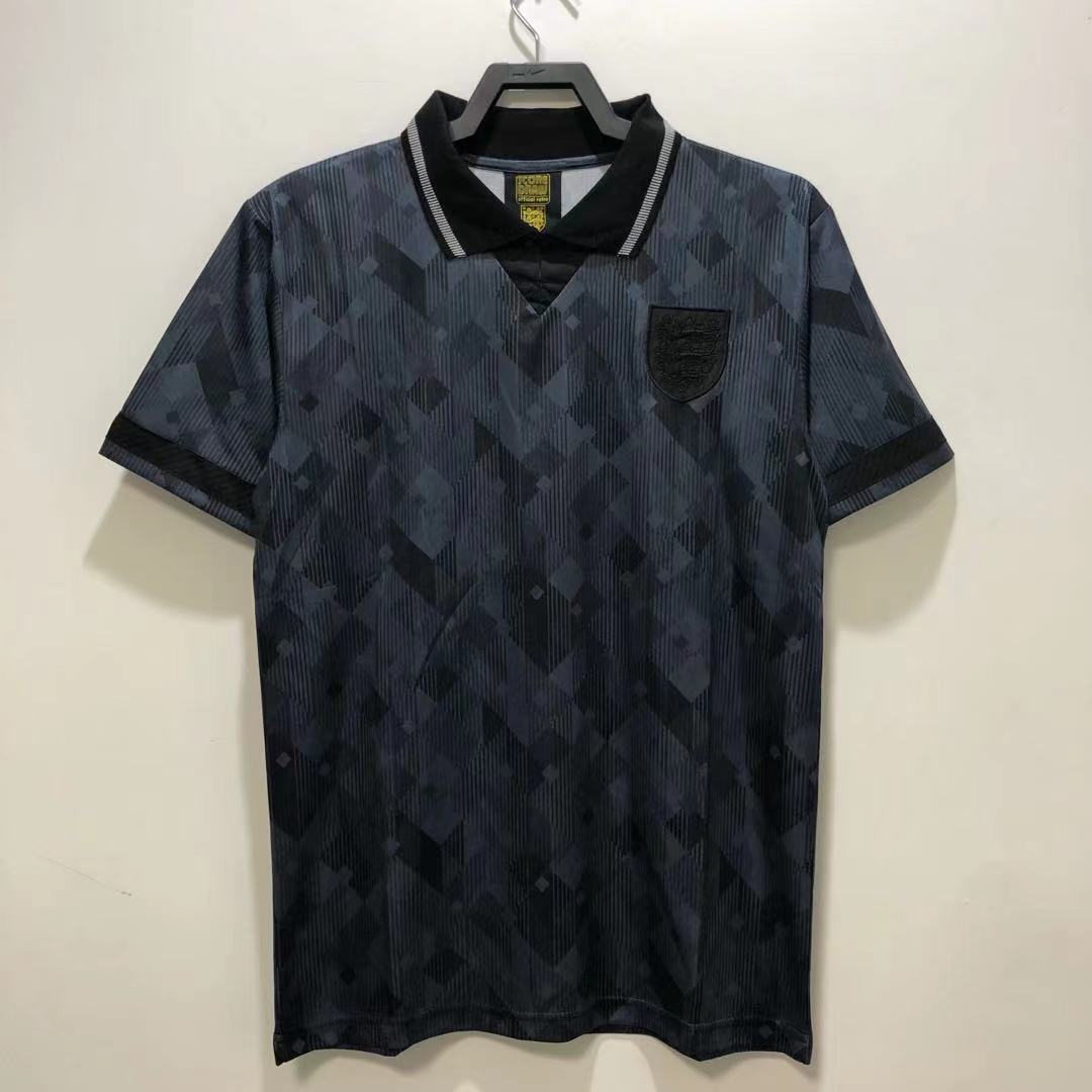 Camiseta Retro Hombre Selección Nacional de Inglaterra Negra - 1990