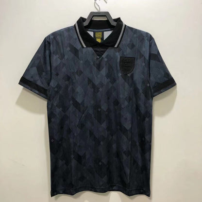Camiseta Retro Hombre Selección Nacional de Inglaterra Negra - 1990