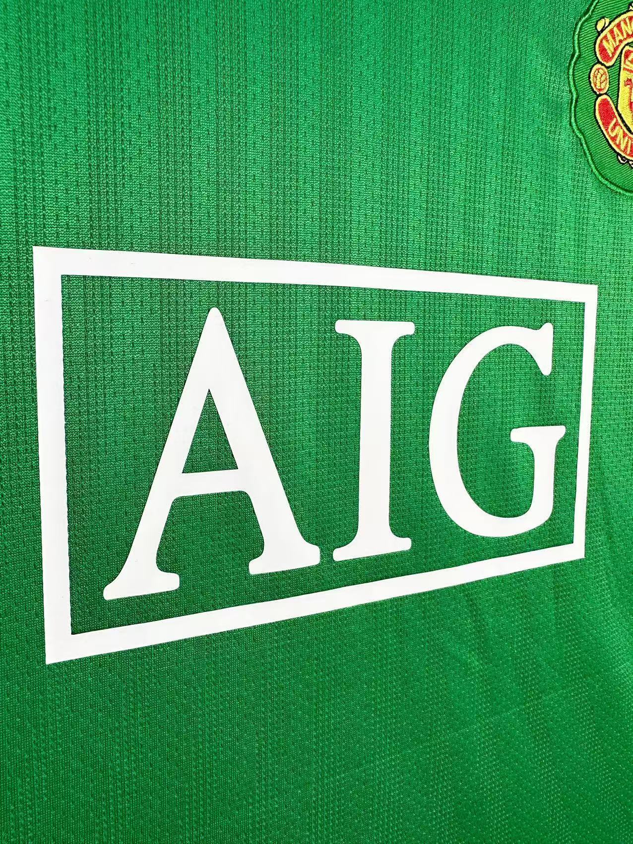 Maillot Rétro Homme Manchester United Équipe Vert Gardien de But - 2007/08