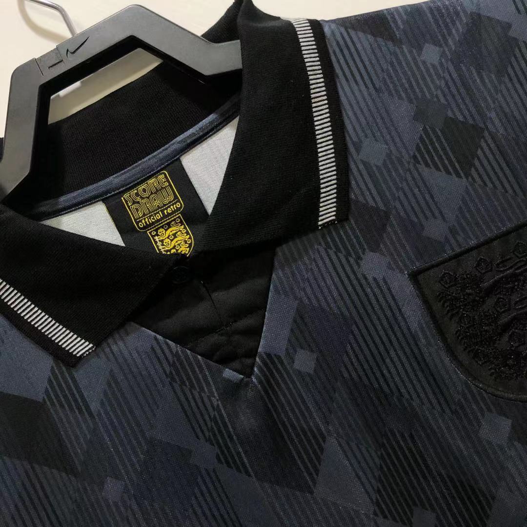 Camiseta Retro Hombre Selección Nacional de Inglaterra Negra - 1990