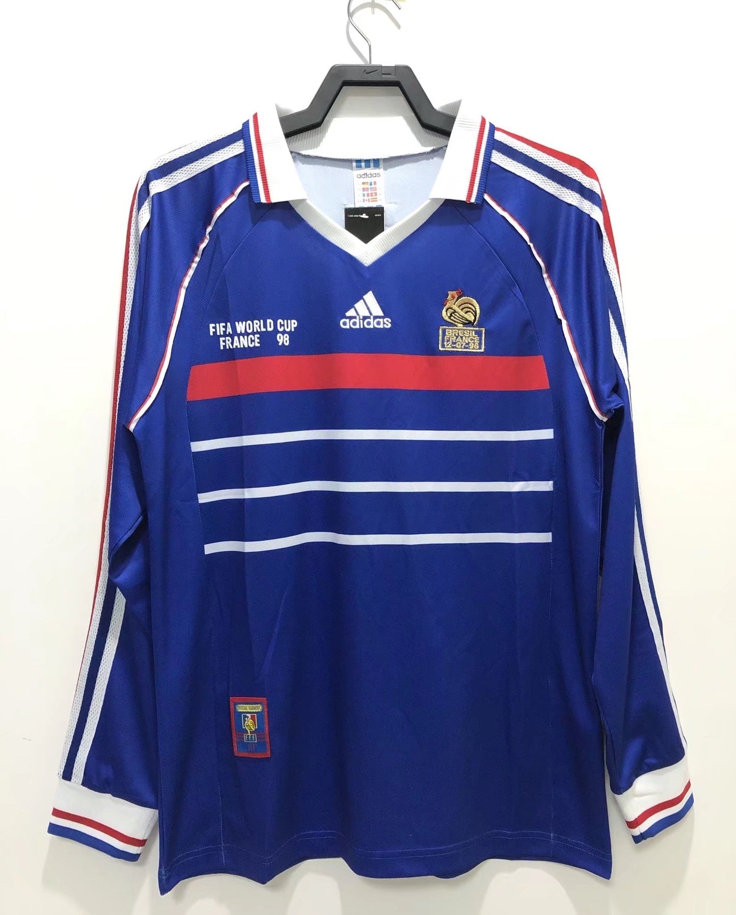 Camiseta Retro Hombre Manga Larga Selección Nacional de Francia Local - 1998