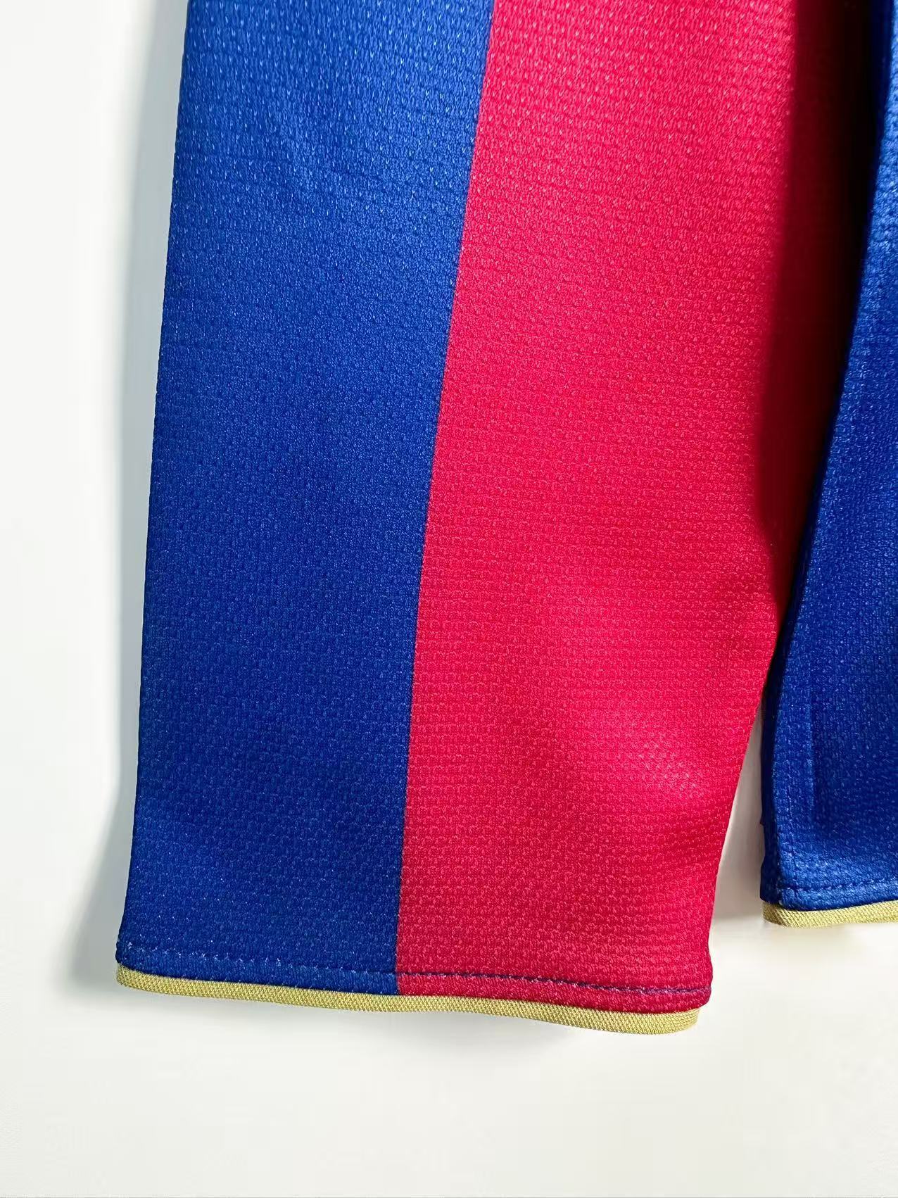 Maillot Rétro Domicile Homme à Manches Longues FC Barcelone - 2007/08