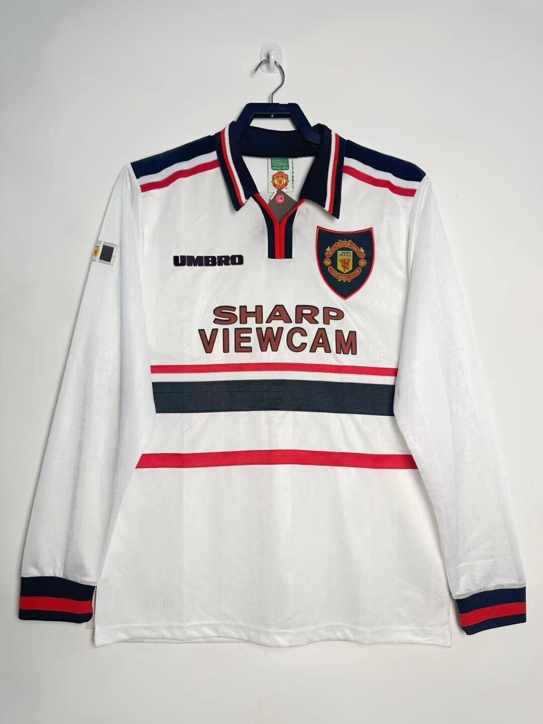 Camiseta retro de manga larga de visitante del Manchester United para hombre - Temporada 1998/1999