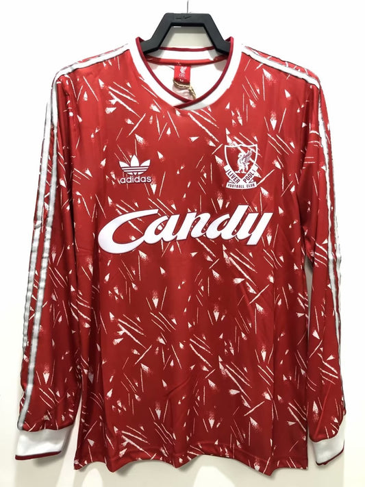 Camiseta Retro de Hombre de Manga Larga - Liverpool 1989/91