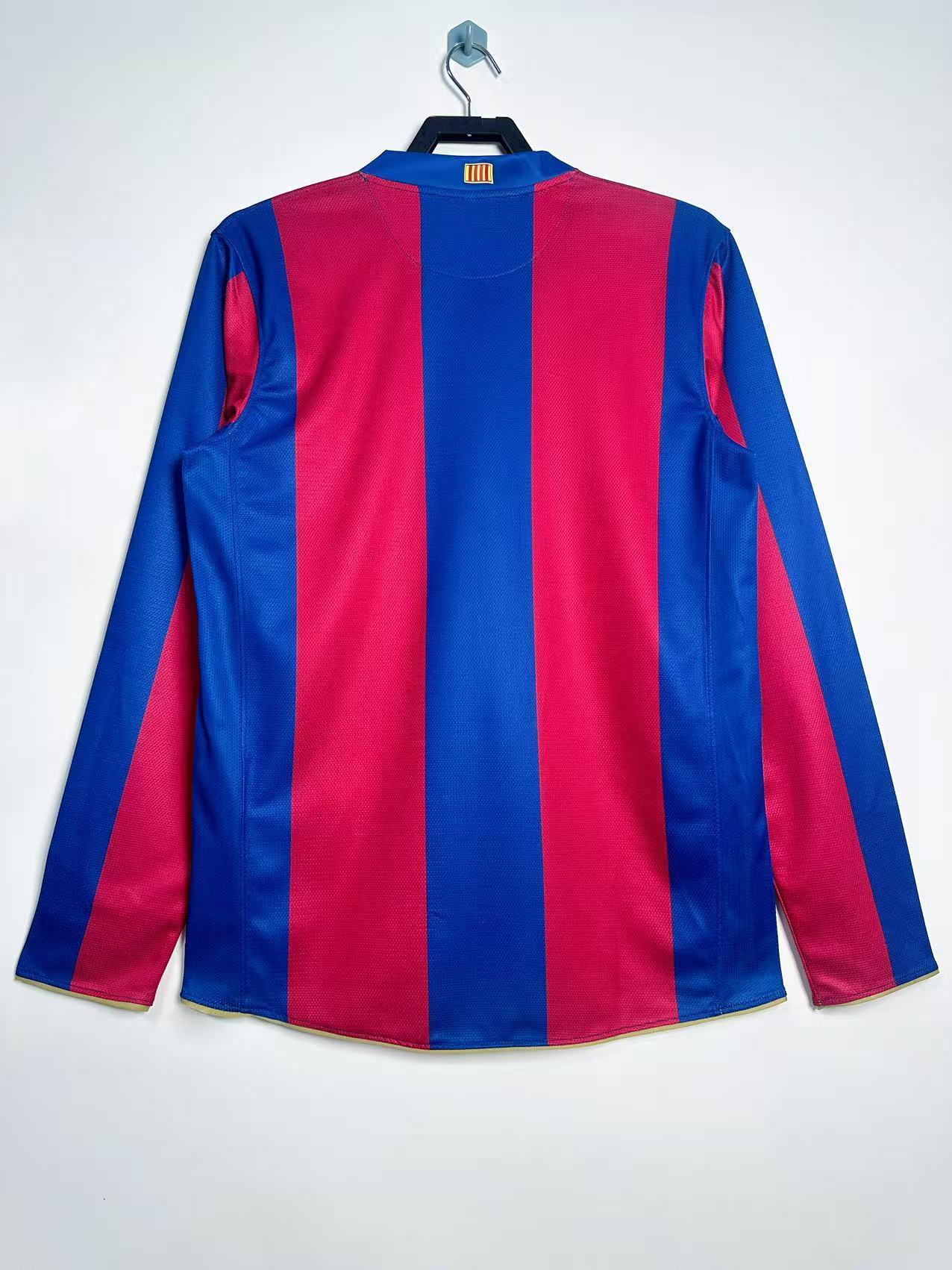 Maillot Rétro Domicile Homme à Manches Longues FC Barcelone - 2007/08