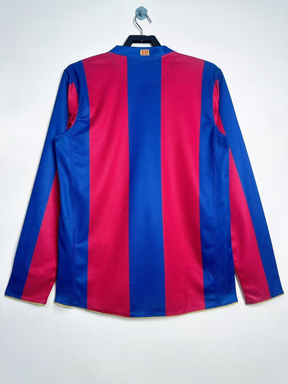 Maillot Rétro Domicile Homme à Manches Longues FC Barcelone - 2007/08