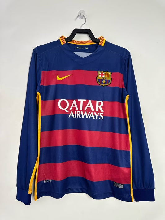 Camiseta retro de manga larga del Barcelona 2015/16 para hombre