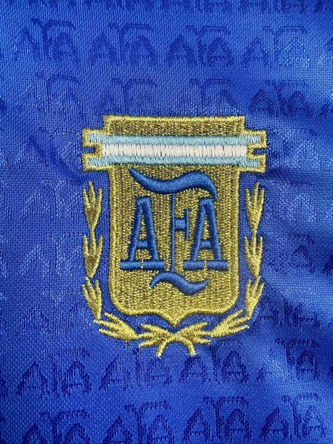 Maillot rétro à manches longues de l'équipe nationale d'Argentine (extérieur) - 1994 pour homme