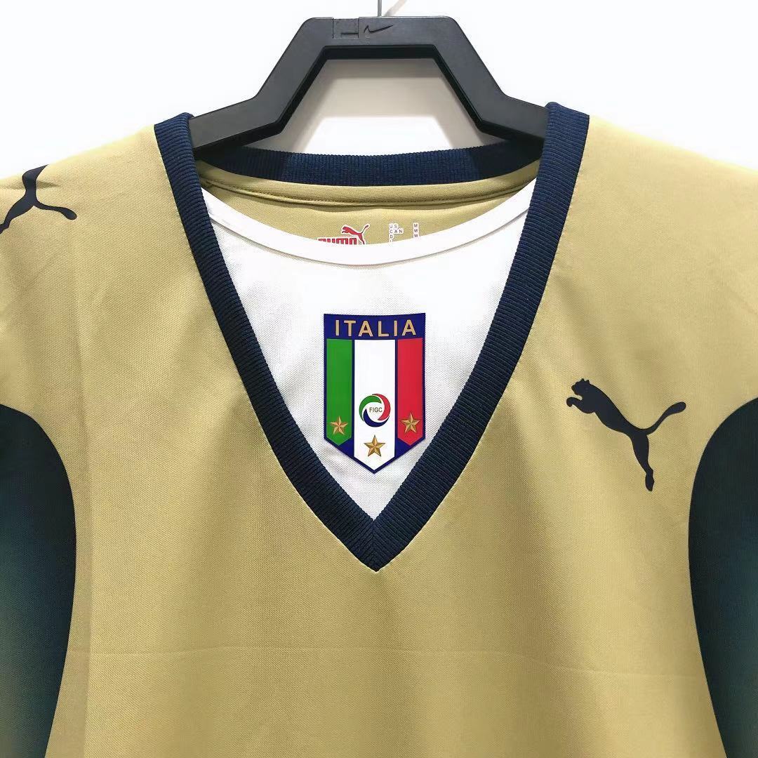 Camiseta Retro de Hombre Italia Selección Nacional GK Dorada - 2006