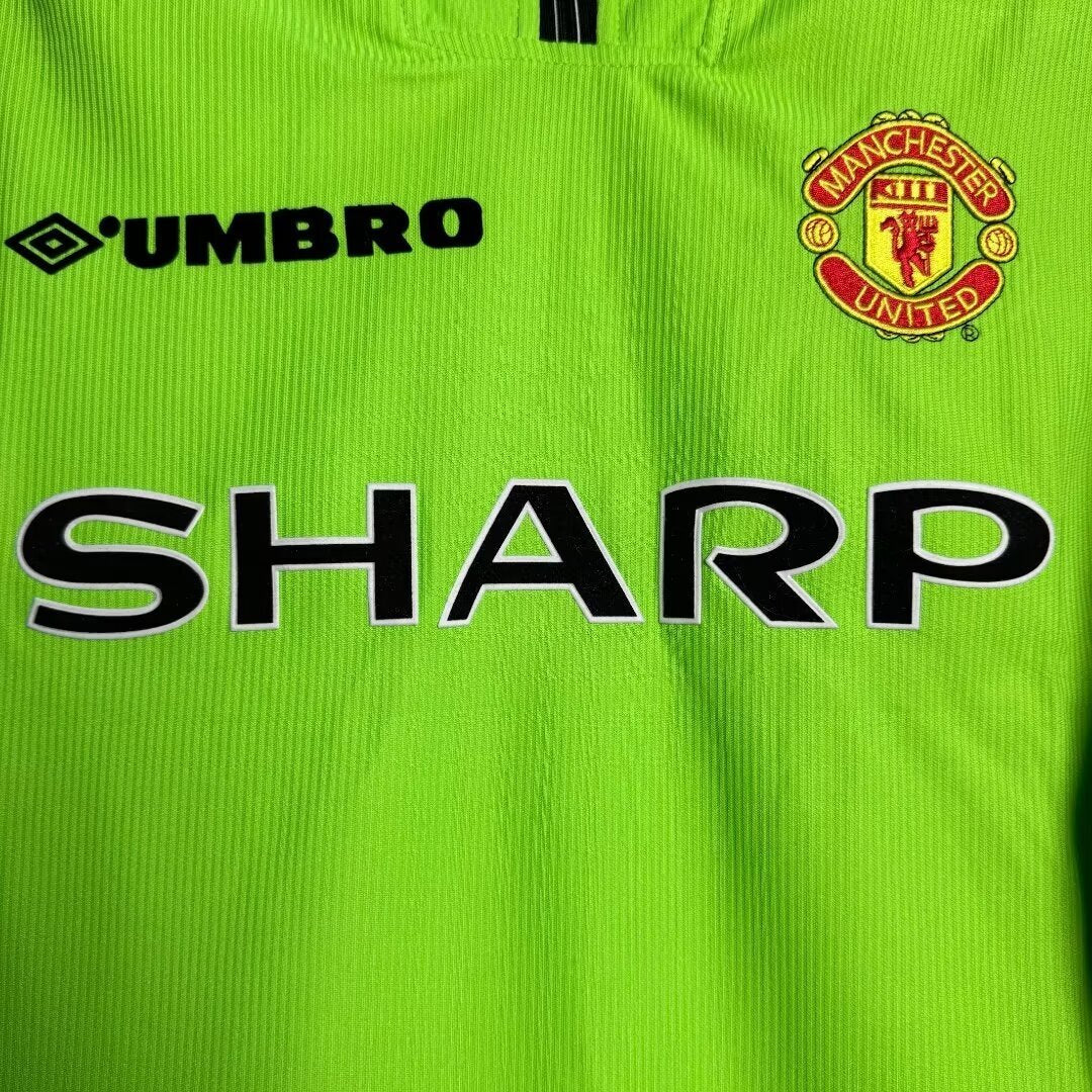 Camiseta Retro Manga Larga de Hombre Manchester United Portero Verde - Temporada 1998/1999