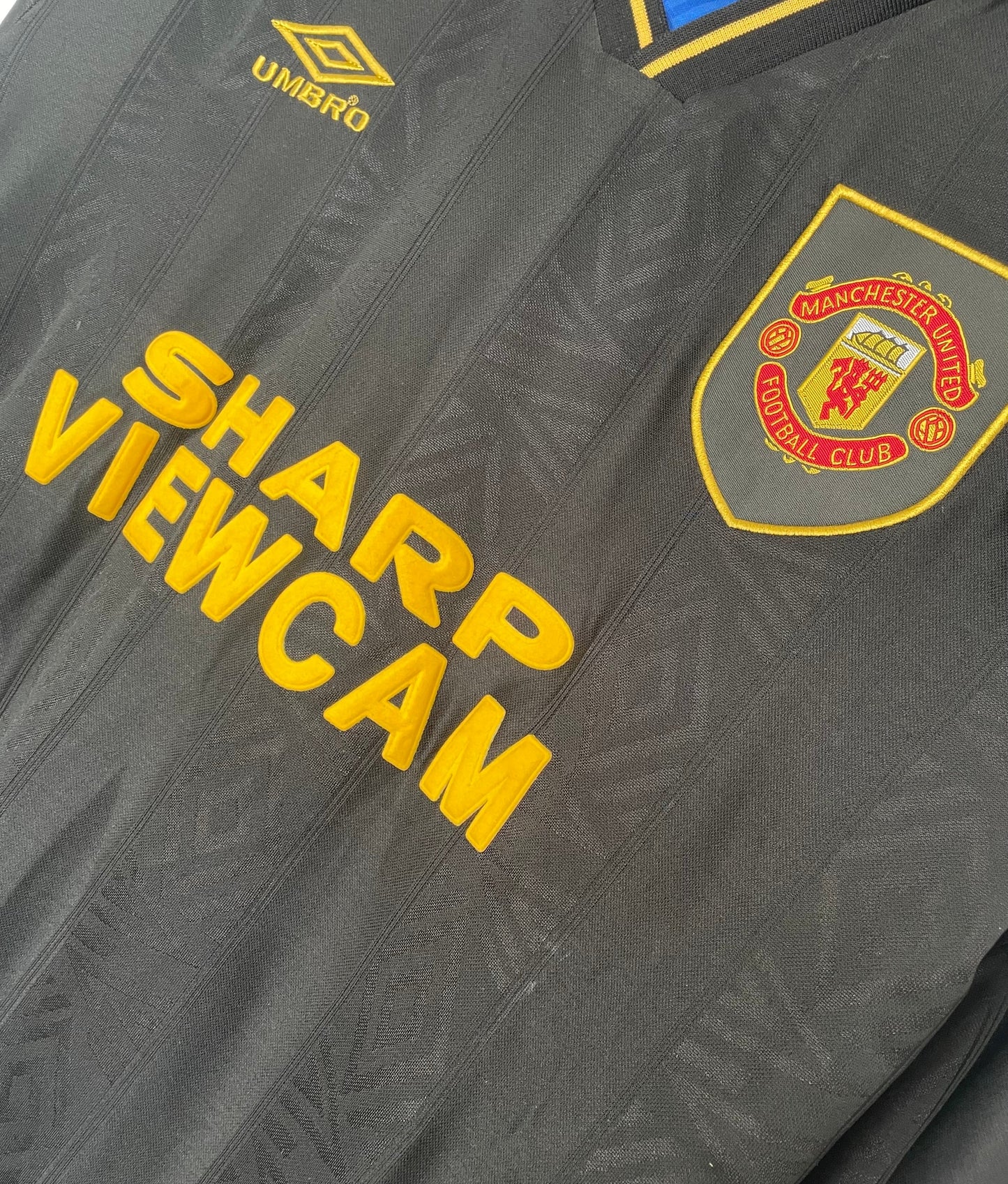 Maillot Rétro Manches Longues Manchester United Extérieur Noir - 1993/94