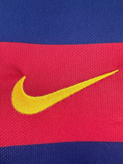 Maillot rétro à manches longues du FC Barcelone pour homme, saison 2015/16